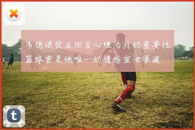 韦德退役后坦言心理治疗的重要性篮球曾是他唯一的情感宣泄渠道